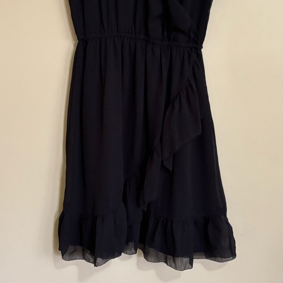 Abercrombie & Fitch| Black Flounced Sleeve Ruffled A-Line Skirt Mini-Dress Sz XS - Picture 5 of 7